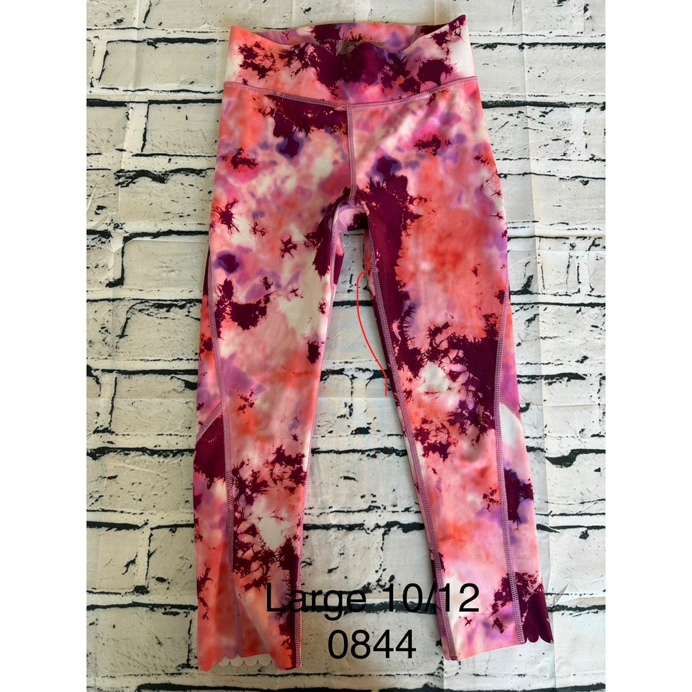All In Motion Girls Tie Dye Scalloped Hem Active Leggings Large 10/12